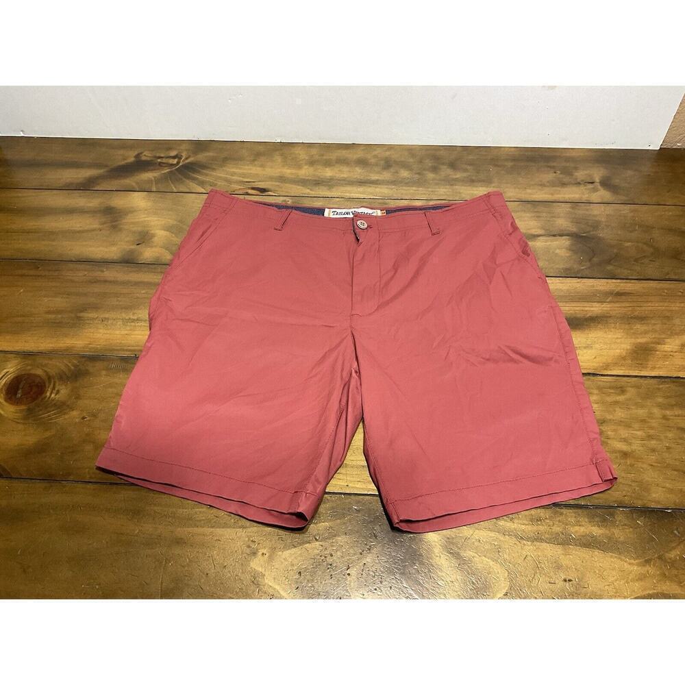 Tailor Vintage Men's 38 Shorts Red New Canaan Slim Fit Stretch